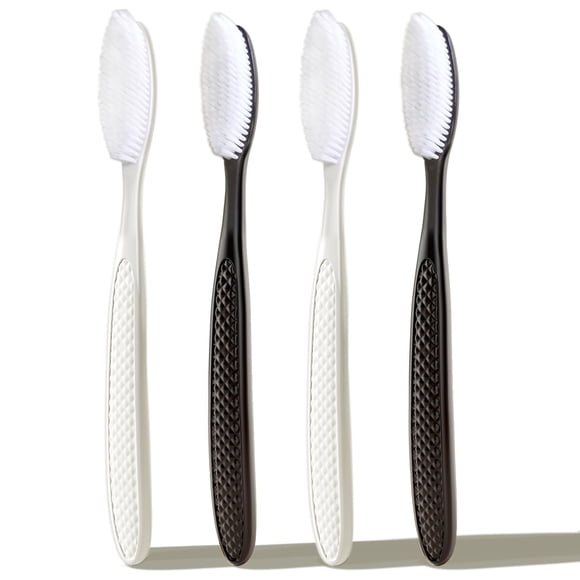 Cepillo de dientes GOLD DAWN cabezal grande con cerdas de carbón, paquete de 4