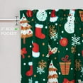 thumbnail image 3 of Yiwa Christmas Short Curtains Snowman and Xmas Tree Print Kitchen Curtain Panels for Bedroom, Set of 2, 26" W x 45" L, Green, 3 of 7