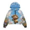 thumbnail image 4 of Xoenoiee Highland Cattle Daisy Flower Print Hoodies for Girls Teens Oversized Half Zip Y2K Pullover Sweater Casual Long Sleeve Sweatshirt with Pocket, 7-8 Years, 4 of 7