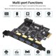 thumbnail image 4 of Tarjeta de Expansión PCI-e Tipo C USB 3.0, Adaptador de Tarjeta PCI-e 1x A USB 3.0, 4 Puertos USB 3.0 + 1 Puerto USB 3.1 PCI-e, 4 of 5