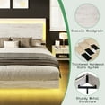 thumbnail image 6 of Merluxy King Floating Bed Frame with Recline Headboard,LED Light, No Box Spring Needed/Noise Free, Distressed White, 6 of 8