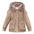 thumbnail image 4 of Winter Coats for Women Winter Warmth Long Coat With Hood Outerwear Jacket Thermal Insulated For Cold Weather Fashion Winter Jackets for Women, 4 of 4