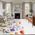 thumbnail image 2 of Rustic Wildflower Area Rugs 5x7 ft Floral Watercolor Spring Flower Leaves Washable Rug Non Slip Indoor Carpet Absorbent Floor Mat for Living Room Bedroom Dining Room, 2 of 9