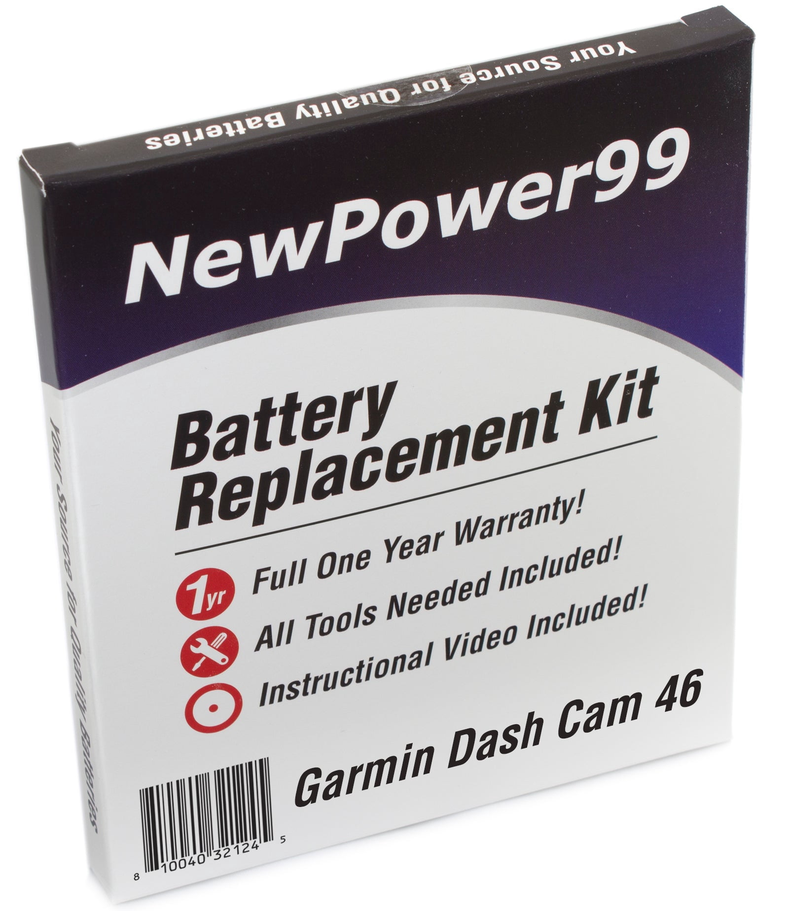 Garmin Dash Cam 46 Battery Replacement Kit with Tools, Video Instructions, and Extended Life Battery