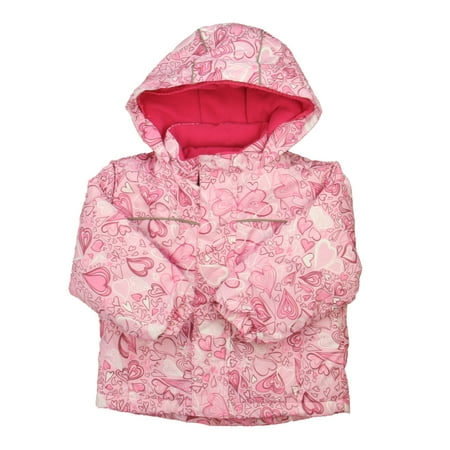 

Pre-owned Iceburg Girls Pink Hearts Snow & Ski Coat size: 18 Months