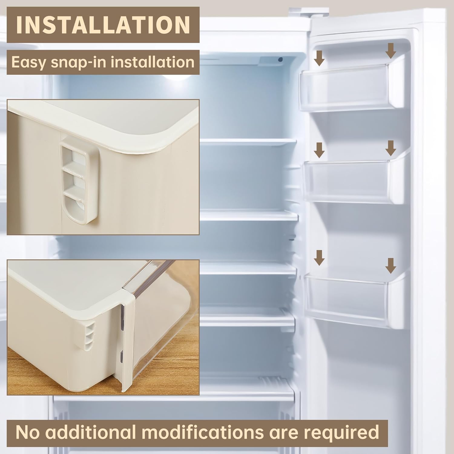DA97-17255A Refrigerator Door Bin Compatible with Samsung Refrigerator Door Shelf Replacement,Right Fridge Door Shelf Parts AP6784023, RF265BEAESG/AA, RF265BEAESR/AA, RF262BEAESR Door Shelves