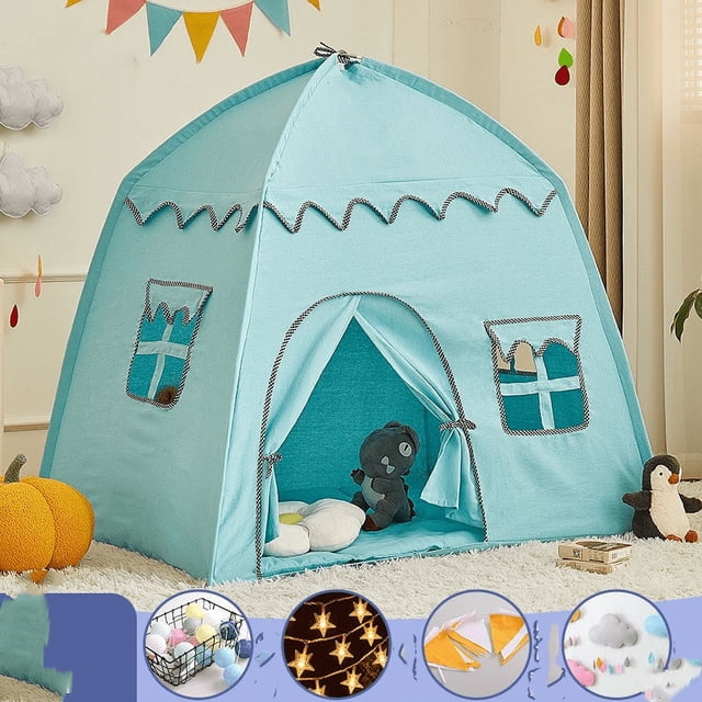 Tienda de juegos para niños - Casa de juegos grande Los niños juegan Castillo Tienda de hadas Regalo de cumpleaños para niños (Tienda para niños) - Tienda de campaña con puerta con ventana,