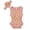 Pink, variant on REDARER Baby Girls' Polka Dot Romper Set Gold Foil Print Sleeveless Pom Pom Trim With Bow Headband,0-3 Months
