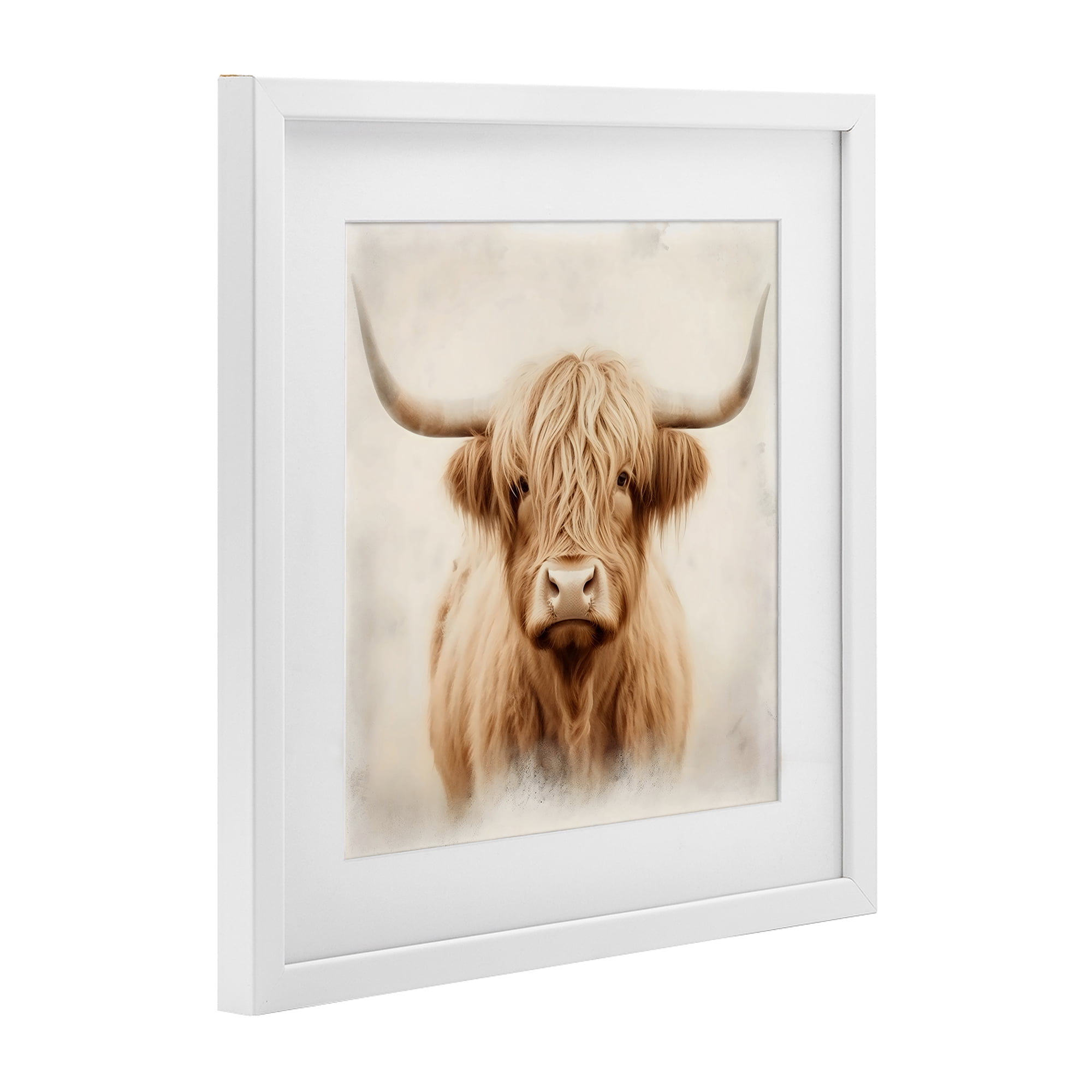 Stupell Industries Dreamy Fluffy Highland Portrait White Framed Print Under Glass, design by Creative Studio