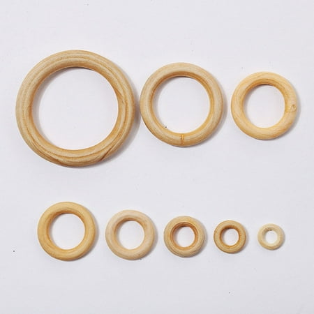 

Rings Wooden Wood Teething Pendant Natural Ring Smooth Unfinished Teether Napkin Macrame Connectors Jewelry Making Craft