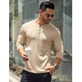 thumbnail image 3 of COOFANDY Men's Long Sleeve Henley Shirts Stretch Ribbed T-Shirts Fashion Casual Basic Tops, 3 of 12