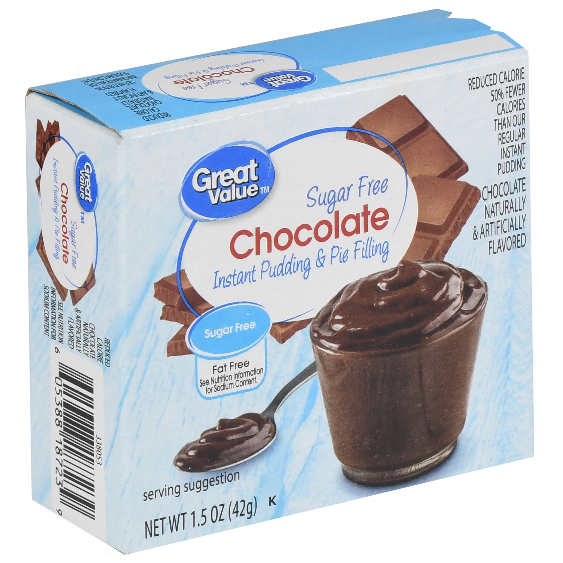 Great Value Sugar Free Chocolate Instant Pudding Pie Filling 1 5 Oz Walmart Com Walmart Com