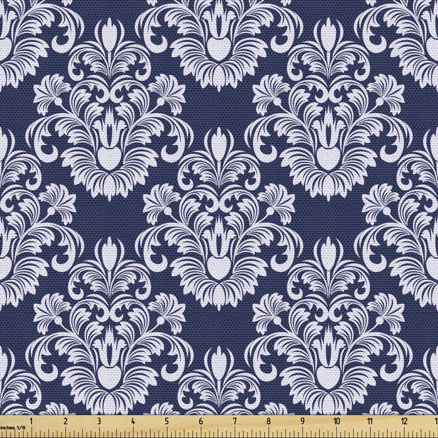 14 YARDS JACQUARD UPHOLSTERY FABRIC NAVY AND WHITE ABSTRACT DESIGN 