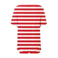 thumbnail image 5 of cfhntfmh 2 Piece Set for Women Striped Print Fashion Crewneck Buttons Short Sleeve T-Shirts Loose Shorts Outfits, 5 of 6