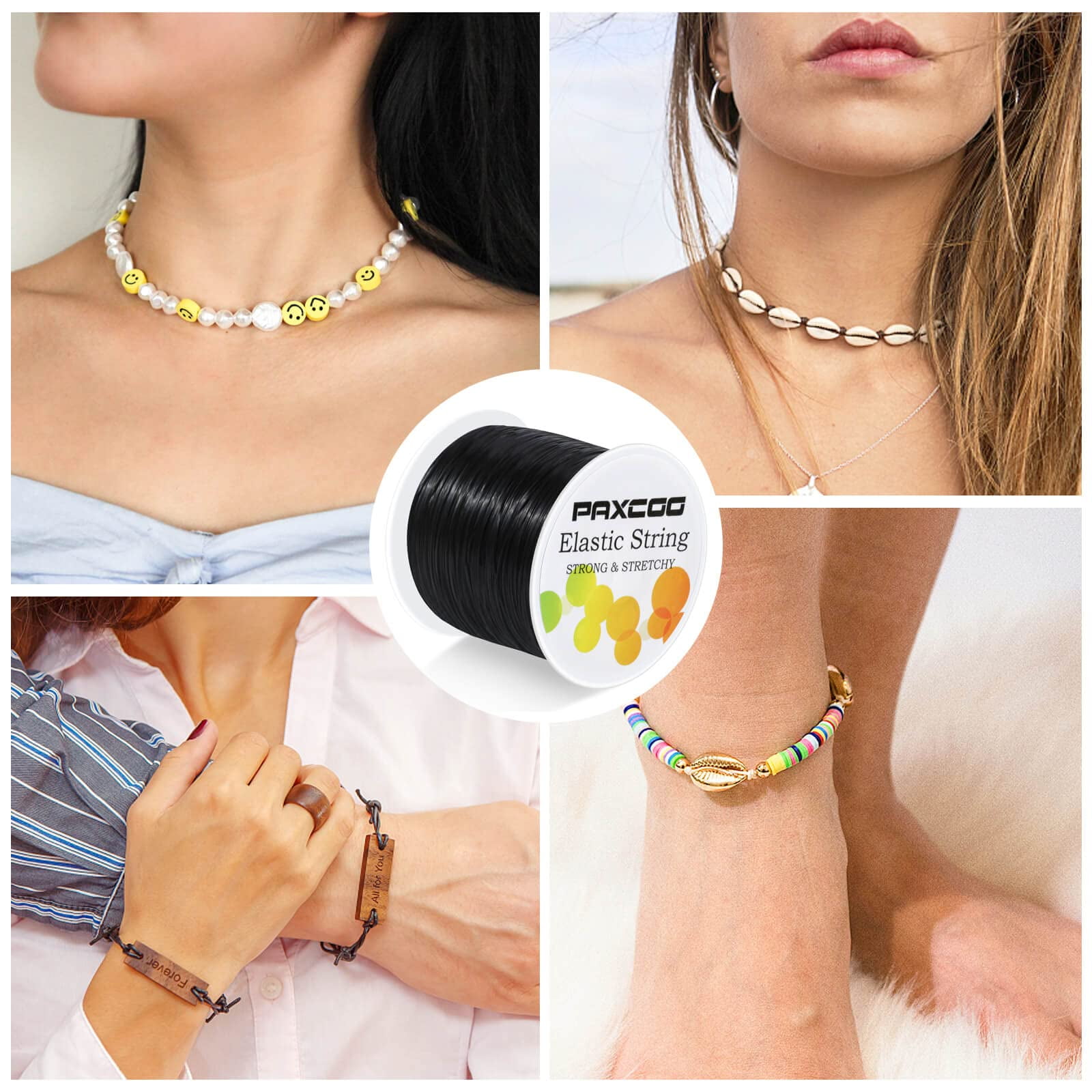 Live - Paxcoo 1mm Elastic Bracelet String Cord Stretch Bead