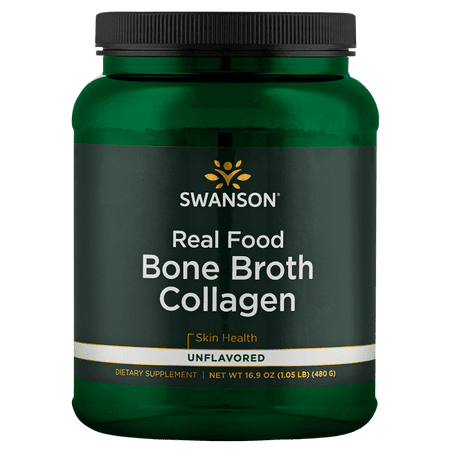 Swanson Real Food Bone Broth Collagen - Unflavored 16.9 oz