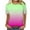 01#Green, variant on Women's Summer T-Shirts Casual Short Sleeved Shirts Fashion Loose Gradient Color Blouses Round Neck Breathable Cotton Pullover Tops 01#Purple M