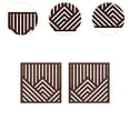 thumbnail image 6 of FashionCha 2x Wood Wall Art Decor Abstract Ornament 8inchx8inch Easy to Install Rustic Wall Brown, 6 of 9