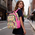 thumbnail image 4 of Jeiento School Backpack for Girls 8-14, 17-Inch Large Capacity Water-Resistant Polyester Bookbag with Multi-Pockets Patchwork Floral Back to School Gift for Kids Travel & Daily Use, 4 of 7