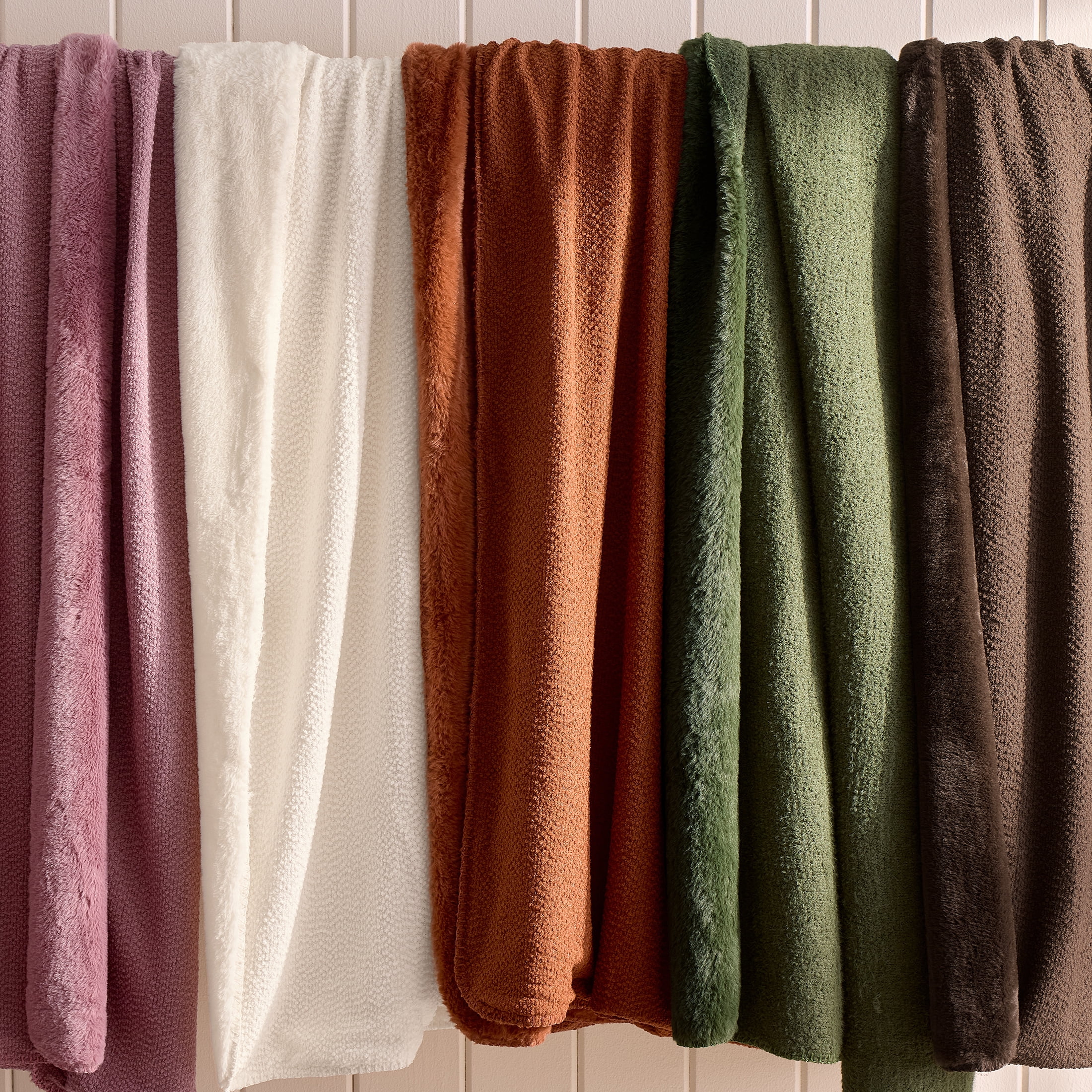 Better Homes & Gardens Gingerbread Cookie Boucle Reverse to Faux Fur Oversized Throw, 50 in x 72 in