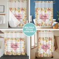 thumbnail image 5 of No Hook Shower Curtain with Snap in Liner, Mother's Day Love Heart Waterproof Bath Curtain Double Layers with See Through Top Window, Pastoral Flower Buffalo Check Hotel Shower Curtains 72x72in, 5 of 9