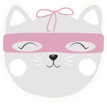 Smiling Cat Vinyl Mat  3.25  Round