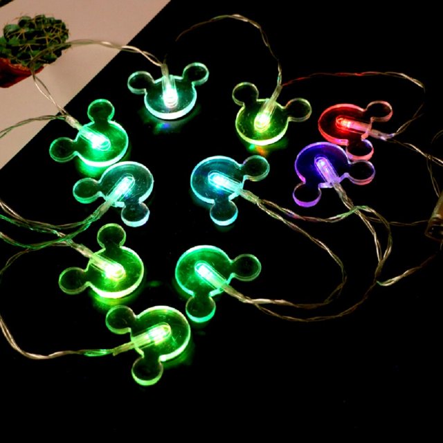Mickey Mouse LED Christmas Lights Curtain Garland Home Outdoor Playground Wedding Garden Party Patio Street New Year Decorationno battery Gao Jinjia LED