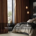thumbnail image 2 of Half Price Drapes Signature Burnt Pumpkin Velvet Blackout Curtains For Bedroom(1 Panel), 50WX 84L, 2 of 11
