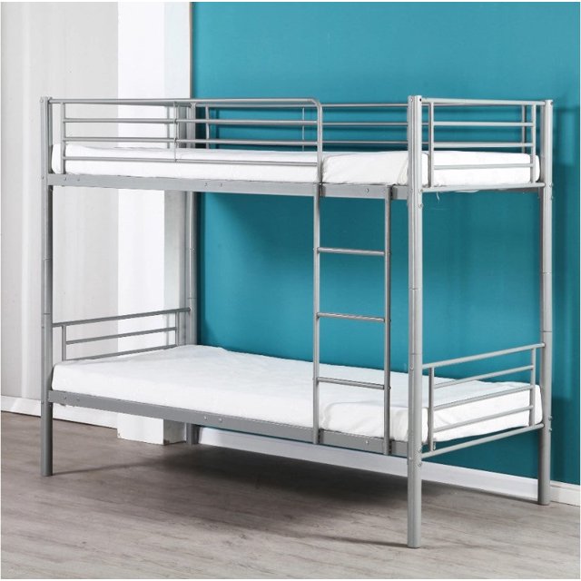 Cosmic Homes Canada Lit Superposé Convertible Reston Métallique (Simple/simple) – Argent