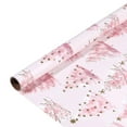 thumbnail image 2 of Wrapping Paper Pink,Christmas Wrapping Paper Roll - 17 Inches X 9.84 Feet,Golden-pink Christmas Tree Design Pink Gift Wrap Stone Paper for Xmas,Holiday,Party(D), 2 of 9