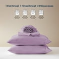 thumbnail image 5 of Sleep Zone Nanotex Super Soft Cooling King Bed Sheets Set 4 Piece - Easy Care Fitted Flat Sheet & Pillowcase Sets - Wrinkle Free, Fade Resistant, Deep Pocket 16" (Lavender, King), 5 of 6