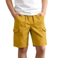 thumbnail image 2 of Rvasteizo Boys Solid Pocket Elastic Waist Cargo Crop Shorts Sports Shorts for 3-15 Years, 2 of 5