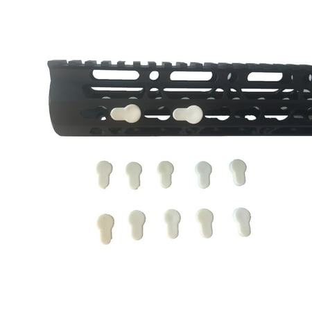Pack 10! Ultra WHITE Rubber Insert Protector Plug for KeyMod Rail