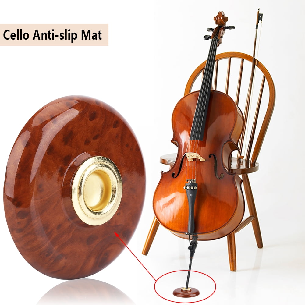 brown Cello Anti-Slip Mat Pad Plastic Cello Spike Holder Metal Holder Floor Protector Instrument Accessory 