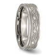 thumbnail image 4 of Auriga Fine Jewelry Titanium Polished Laser Etched 6mm Celtic Knot Flat Men's Band Size 13, 4 of 5