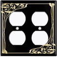 thumbnail image 3 of Metal Light Switch Plate Cover Elegant Victorian Floral Vine Frame Black FRA084, 3 of 13