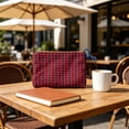 thumbnail image 4 of Rewenti Women'S Coin Purse Classic Small Checkered Portable and Convenient for Use Color Blocking Stationery Pouch Large Capacity Multi Func, 4 of 6