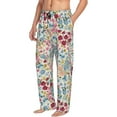 thumbnail image 2 of Uemuo Trendy Floral Design Pattern Men's Wide Leg Palazzo Lounge Pants with Pockets Light Weight Loose Comfy Casual Pajama Pants-X-Large, 2 of 9