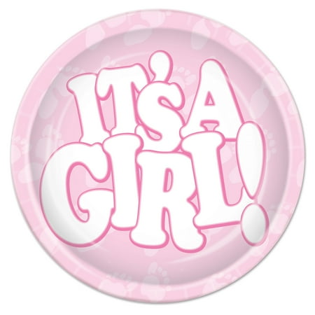 It'S A Girl Plates 9"- 12 Pack(8 Per Package)
