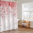 thumbnail image 6 of Red Polka Dot Fabric Shower Curtain for Bathroom Watercolor Red Gradient Waterproof Polyester Bath Curtain with 12 Hooks Washable Shower Curtain with Grommets 72"x72", 6 of 9