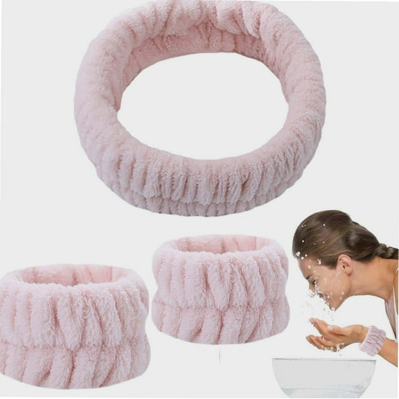 Wash Bands Wrist and Head - Face Wash Headband with Wristbands | Microfiber Headband and Wristband Set, Towel Headband for Washing Face, Makeup,