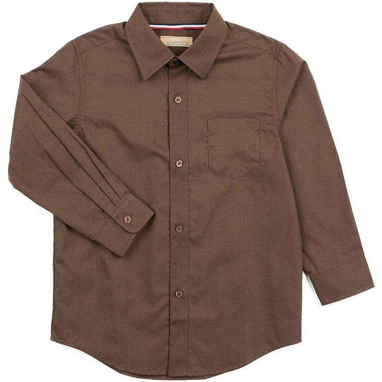 boys brown dress shirt