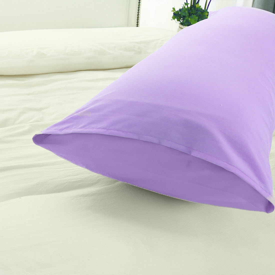 Unique Bargains Microfiber Pillowcase Long Bolster Body Pillow Cover 20" x 54"