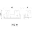 thumbnail image 5 of 2 Light Bath Vanity In Transitional Style-9 Inches Tall And 18.25 Inches Wide Z-Lite 3032-2V-Rb, 5 of 7