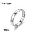 thumbnail image 4 of Minnieouse 10 piezas hombres mujeres anillo de acero inoxidable cerrado parejas anillos mano decoración amantes joyería Simple para citas Ropa, zapatos y accesorios Miscelánea Blanco talla 8 Minnieouse AP014528-02, 4 of 6