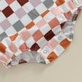 thumbnail image 5 of Bagilaanoe Newborn Baby Girl Boy Rompers Checkerboard Print Short Sleeve Bodysuit 3M 6M 12M 18M Infant Summer One Piece Jumpsuit, 5 of 6