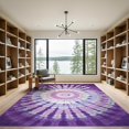 thumbnail image 2 of ODIKA 9'x12' Washable Area Rug Purple Round Spiral Swirl Decorative Covering Gradient Circle for Great Room, Indoor Concept, Large Living Low Pile, Flatwoven, 2 of 7