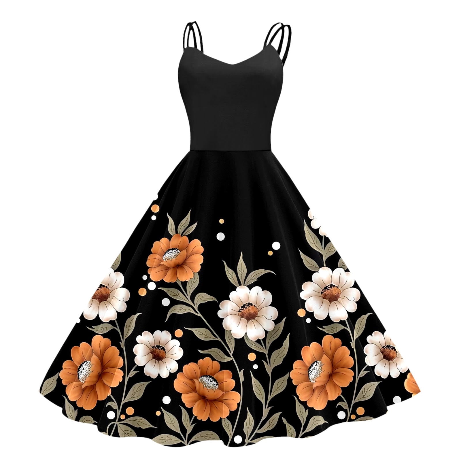 TSADFHJI Maxi Skirt Winter Vintage Dresses for Women Sleeveless Knee Length  Retro A Line Flared Swing Formal Prom Party Dress Xxl Orange - Walmart.ca