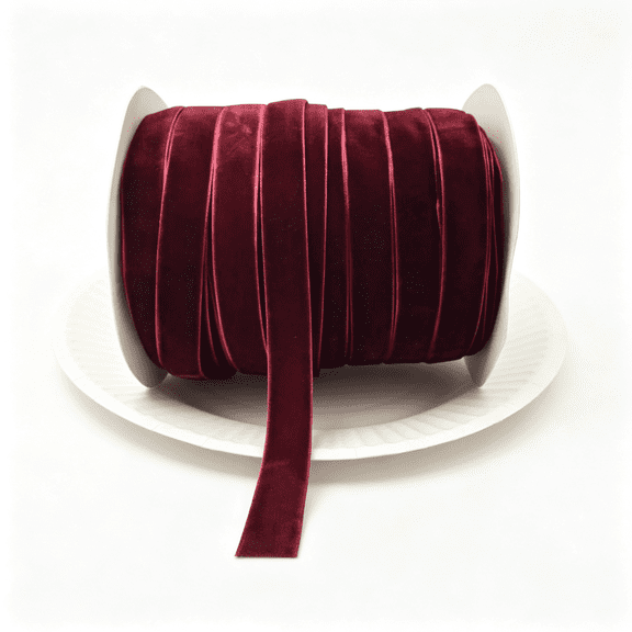 BZCOE 10 Yards Burgundy Velvet Ribbon Spool (Wine,Burgundy Velvet Ribbon 5/8")