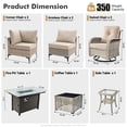 thumbnail image 4 of XIZZI 9-Piece Outdoor Patio Furniture Set, High Back Wicker Sectional with Fire Pit Table & Swivel Rocking Chairs, All-Weather Rattan Conversation Set for Patio & Garden, Beige, 4 of 11
